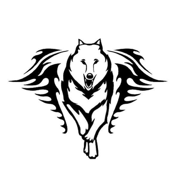 15.2*11.5CM Husky Dog With Flame Car Stickers Nice Cool Decals Car Styling Decorative Accessories Black/Silver S1-0240