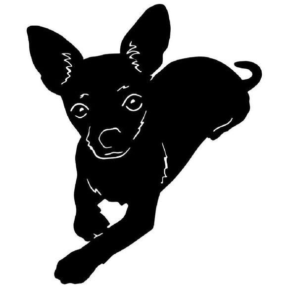 15.2*12.7CM Chihuahua Pet Dog Car Stickers Lovely Vinyl Decal Car Styling Truck Accessories Black/Silver S1-0892