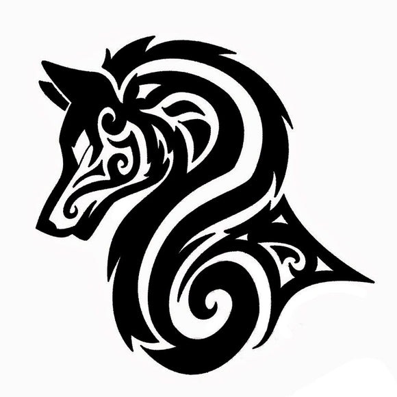 15.2*15.2CM Tribal Graphical Wolf Classic Car Styling Car Stickers And Bumper Decal Black/Silver S1-2285