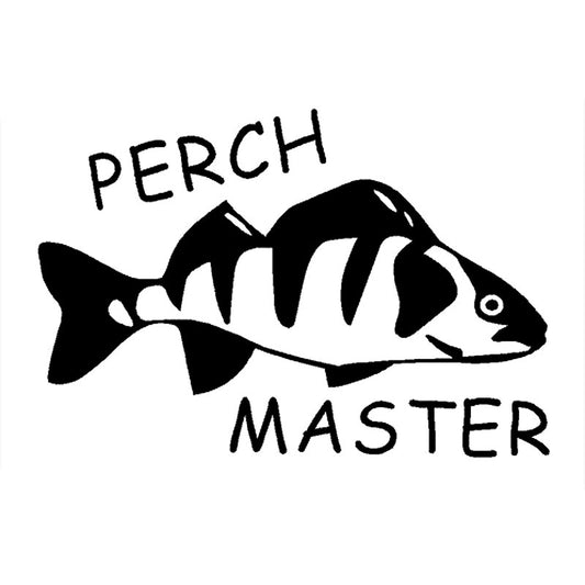 15.2CM*10.3CM Perch Master Fish Fishing Boat Fun Lake Rod Car Styling Accessories Reflective Car Sticker Black Sliver C8-0565