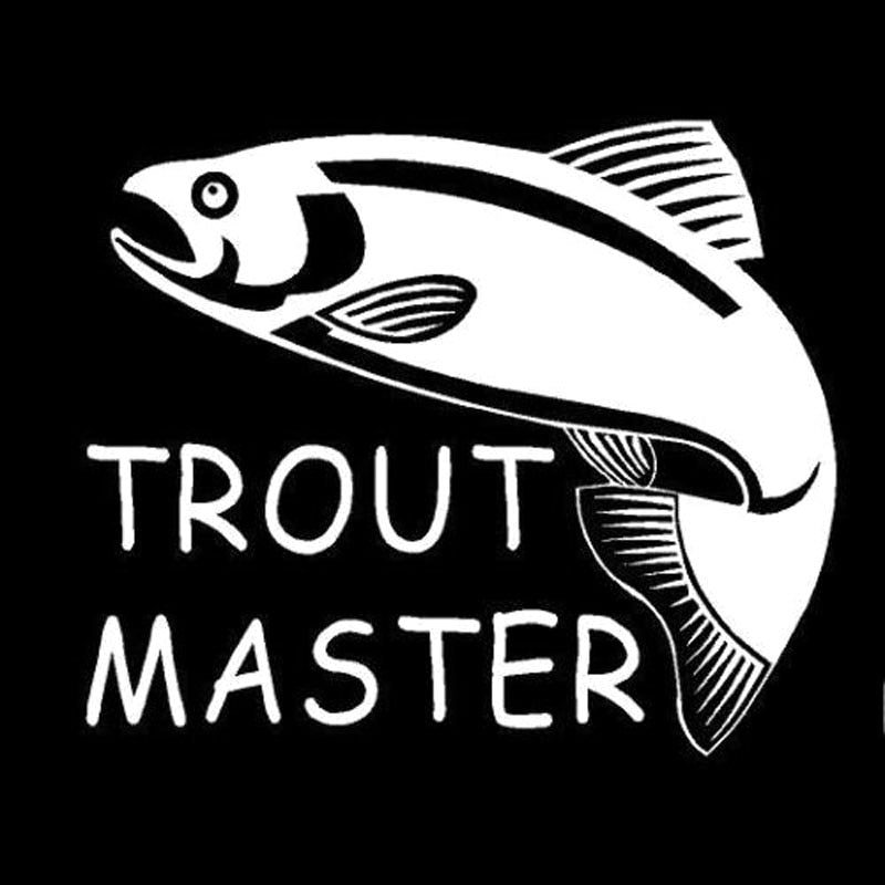 15.2CM*12.6CM Trout Master Fish Fishing Rainbow Brown Fun Sticker Lake Car Stickers Car Styling Black Sliver C8-0548