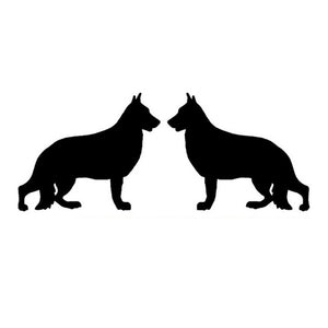 15*5CM (RIGHT & LEFT) German Shepherd Breed Fun Car Stickers Decals Motorcycle Car Styling Black/Silver C2-0173