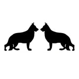 15*5CM (RIGHT & LEFT) German Shepherd Breed Fun Car Stickers Decals Motorcycle Car Styling Black/Silver C2-0173