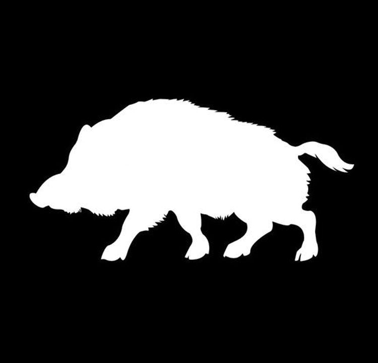 15*7.5CM Fun Animals BOAR Reflective Car Styling Car Stickers And Decals Black/Silver C2-0154