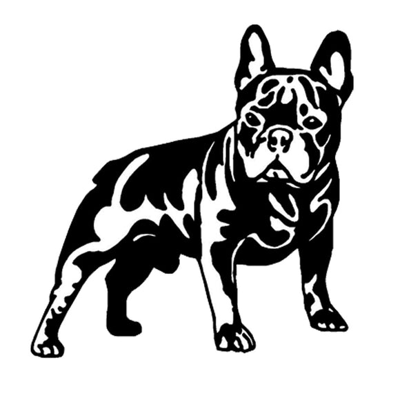 15.8*16.3CM French Bull Dog Vinyl Decal Cute Car Stickers Car Styling Motorcycle Accessories Black/Silver S1-1047