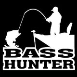 15CM*13.5CM Bass Hunter Decal Sticker Car Window Fishing Rods Reels Bait Casting Boats Lake Car Sticker C8-0125