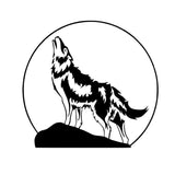 16.1*15CM The Moon And Howling Wolf Classic Car Sticker Vinyl Hunting Car Styling Decal Black/Silver S1-2313