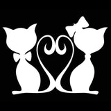 16*12CM CATS LOVE Pet Cat Car Stickers Decals Motorcycle Fun Car Styling Black/Silver C2-0168