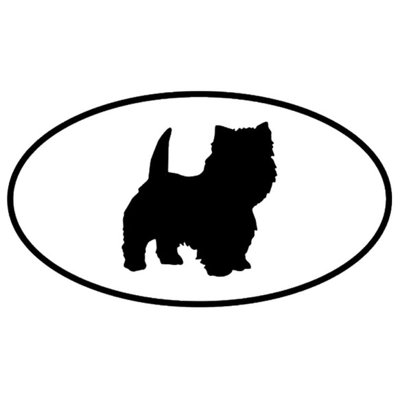 16.3*9.1CM West Highland White Terrier Dog Car Stickers Waterproof Vinyl Decal Car Styling Accessories Black/Silver S1-0681