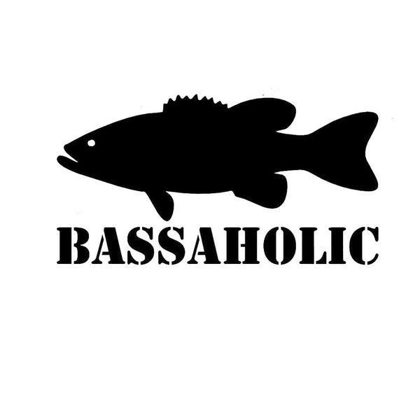 16.5CM*8.6CM Bassoholic Bass Fishing Fisherman Reflective Car Styling Car Stickers Decorating Stickers Black/Sliver C8-0775