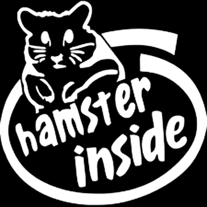 16CM*16CM Cute Hamster Inside Logo JDM Racing Vinyl Car Decal Sticker Drift Choose Black/Sliver C8-0180