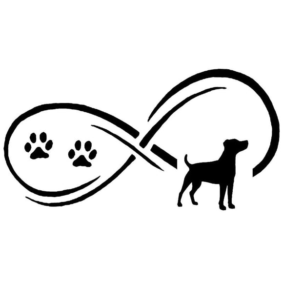17.7*9.1CM Jack Russell Dog Paw Print Car Stickers Reflective Vinyl Decal Car Styling Truck Decoration Black/Silver S1-0770