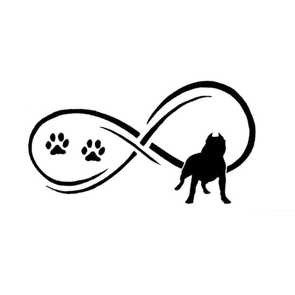 17.8*9.7CM Pit Bull Dog Animal Paw Prints Car Stickers Cute Vinyl Decal Car Styling Motorcycle Accessories Black/Silver S1-0752