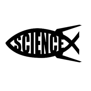 19.6CM*9.8CM Science Jesus Fish Evolution Vinyl Decal God Darwin Big Bang Religion Reflective Car Sticker Black Sliver C8-0958