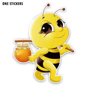 15.1CM*19.8CM Bees With Honey Decal PVC Car Sticker 12-300600