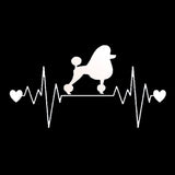 20.3*10.8CM Poodle Heartbeat Lifeline Vinyl Decal Personality Car Stickers Car Styling Truck Accessories Black/Silver S1-1314