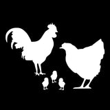 20.5*13.9CM Lovely Chicken Family Vinyl Car Styling Farm Animal Decals Car Stickers Black/Silver S1-2347