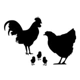 20.5*13.9CM Lovely Chicken Family Vinyl Car Styling Farm Animal Decals Car Stickers Black/Silver S1-2347