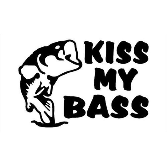 21.1CM*14CM Fishing Decal Kiss My Bass Fish Car Decoration Motorcycle Reflective Car Stickers C8-0493