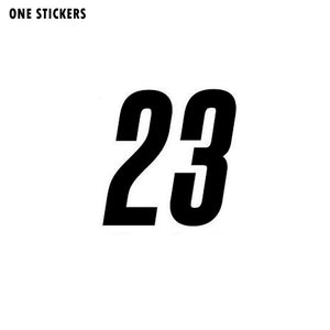13.8CM*14CM Personality Racing Numbers 23 Vinyl Car Sticker Decal Graphical Black/Silver C11-0750