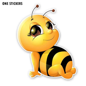 14.9CM*18.7CM A Smiling Bee Modelling Sticker Car PVC Decal 12-300568