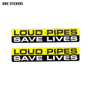 15CM*3CM Warning LOUD PIPES SAVE LIVES Funny PVC Car Sticker Body Decal 12-0019