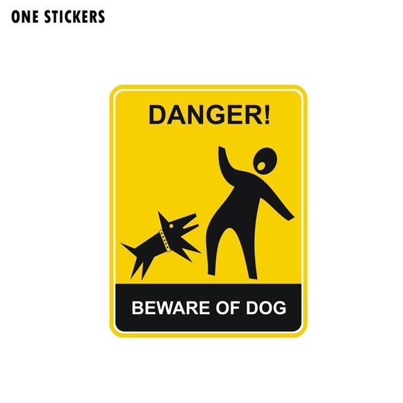 10.2CM*13CM Funny Danger Beware of the Dog Car Sticker Decal PVC Accessories 12-1559