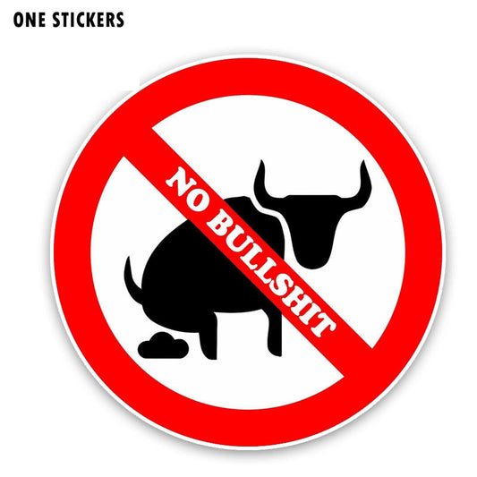 10CM*10CM Personality Set of No Bullshit Warning Funny PVC Decal Car Sticker 12-0202