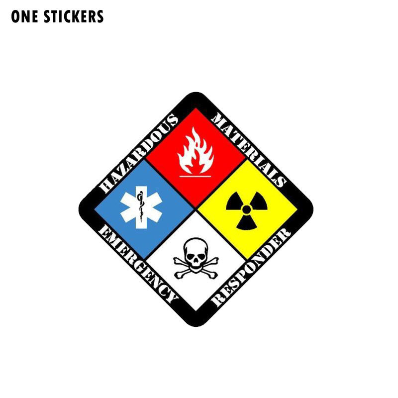 12.7CM*12.7CM Hazmat Materials Responder Emergency Car Sticker Firefighter Funny Decal PVC 12-0711