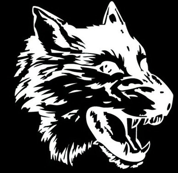 28*28CM WOLF's Head Fashion Personality Modified Car Stickers WOLF Car Stickers Reflective Decals Black Silver CT-745