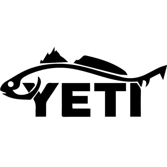 29.2CM*12.2CM Yeti Trout Fishing JDM Funny Car Styling Stickers Vinyl Decal Personality Accessories Black Sliver C8-1188