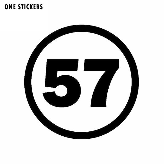 13CM*13CM Fashion lucky Number 57 Vinyl High-quality Car Sticker Decal Graphical Black/Silver C11-0821