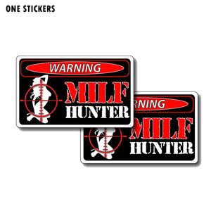 12CM*7CM Sexy Girl Milf Hunter Funny PVC Decal Car Sticker 12-0191
