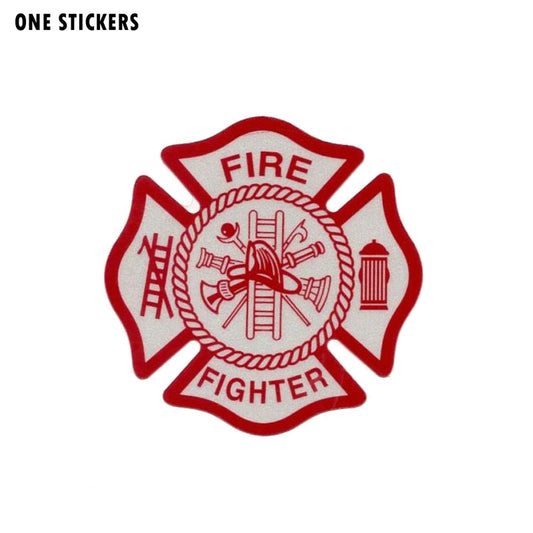 14CM*14CM Warning Fire Fighter Funny Decal PVC Car Sticker 12-0462