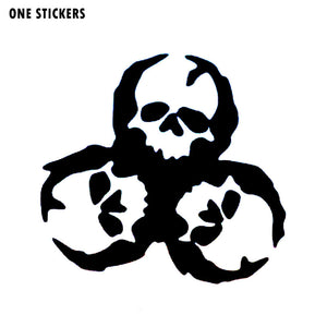 15*14CM ZOMBIE Skull Biohazard Outbreak Walking Team Vinyl Car Sticker Decal Accessories Black/Silver S8-1242