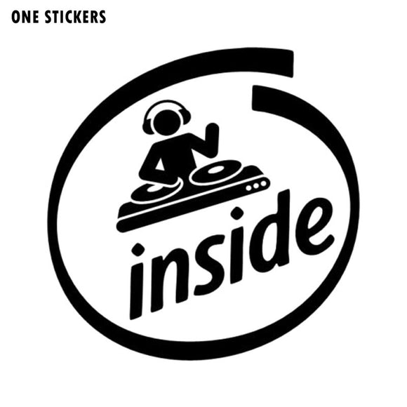 15x15CM DJ INSIDE Funny Black/Silver Vinyl Decal Car Sticker Car-styling S8-0713