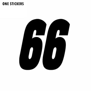 13.9CM*14CM Fashion lucky Number 66 Vinyl Car-styling Car Sticker Decal Graphical Black/Silver C11-0824