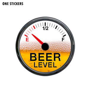 14CM*14CM Funny Beer Level Meter Gauge Decal PVC Car Sticker 12-0629
