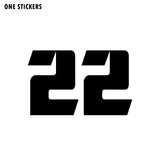 13CM*8.1CM Personality Number 22 Vinyl Car Sticker Motorcycle Decal Graphical Black/Silver C11-0754