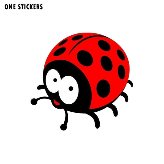 12.4CM*11.8CM Cute Ladybug Reflective Car Sticker PVC Funny Decal 12-0552