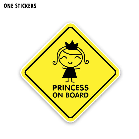 13.4CM*13.4CM PRINCESS ON BOARD Car Sticker Crown Girl PVC Decal 12-40451