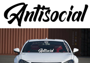 Antisocial Sticker Windshield Decal Banner 7" to 20" Euro JDM Stance Lowered