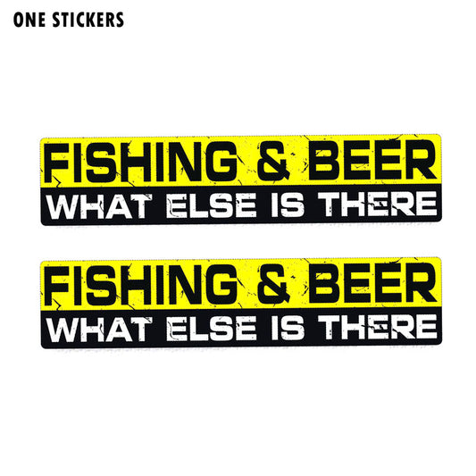 15CM*3CM Personality FISHING & BEER WHAT ELSE IS THERE Body Car Sticker PVC Decal 12-0052