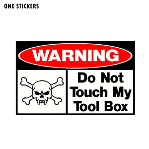 16CM*9.8CM Do Not Touch My Tool Box Funny PVC Skull Car Sticker Decal 12-0935