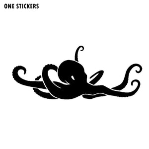 17.8cm*7.3cm Octopus Lying Down Vinyl Car Window Sticker Black/Silver Decal Graphical Decoration C18-0228
