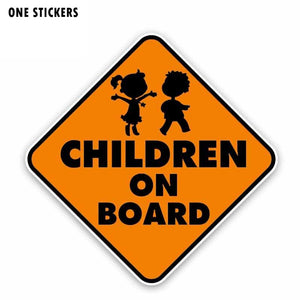 14.7CM*14.7CM CHILDREN ON BOARD Car Sticker Boys And Girls Warning  Decal PVC 12-40308