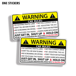 10.2CM*5.7CM Car Safety Warning Rules Decal PVC Car Sticker 12-0585