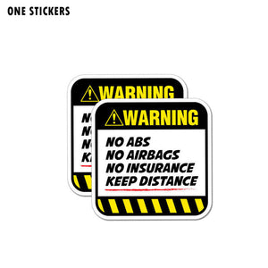 8.5CM*8.5CM Danger Car Sticker Warning NO ABS  AIRBAGS  INSURANCE KEEP DISTANCE Decal