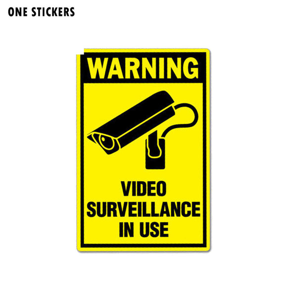 7.8CM*12CM Warning Car Sticker Video Surveillance In Use Decal PVC 12-1027