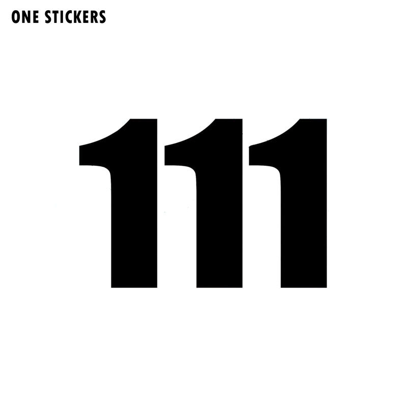 14.7CM*10CM Fun Number 111 Motorcycle Vinyl Decal Graphical Black/Silver Car Sticker C11-0762